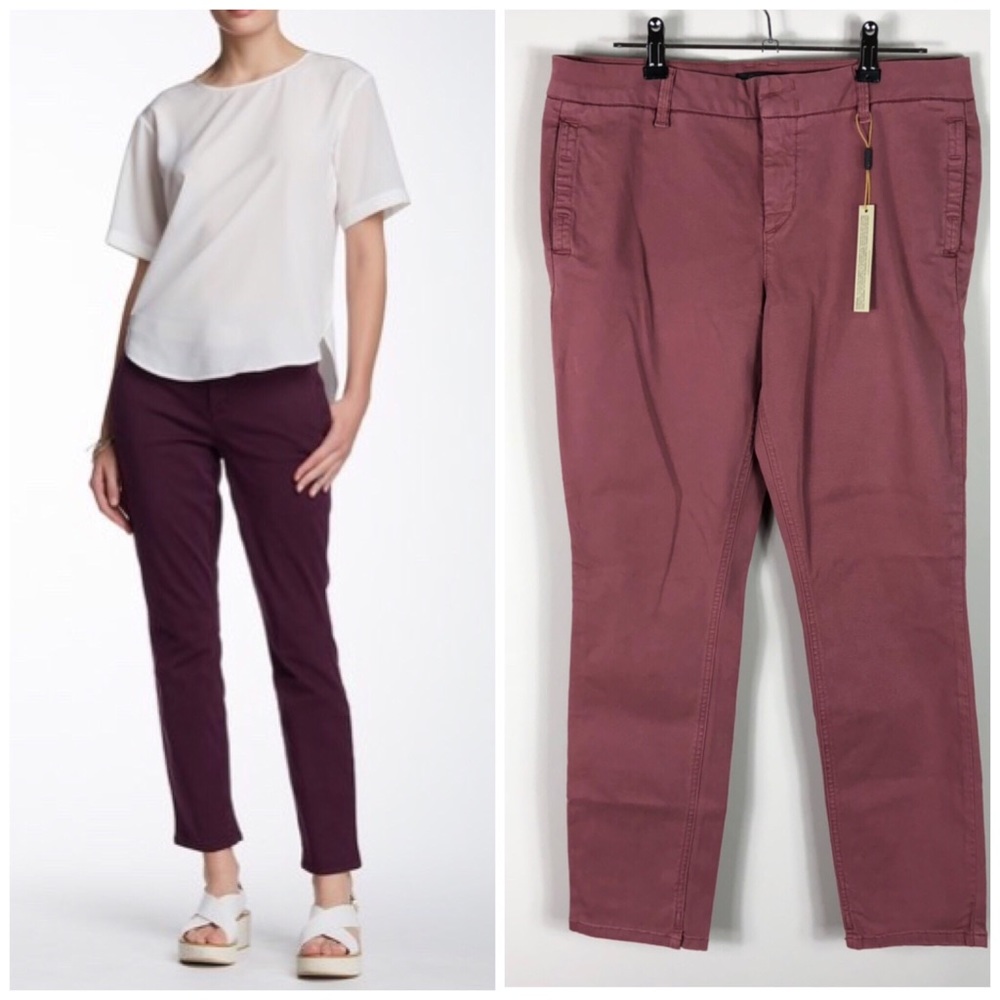 Level 99 Cropped Chino Pants Mauve 29